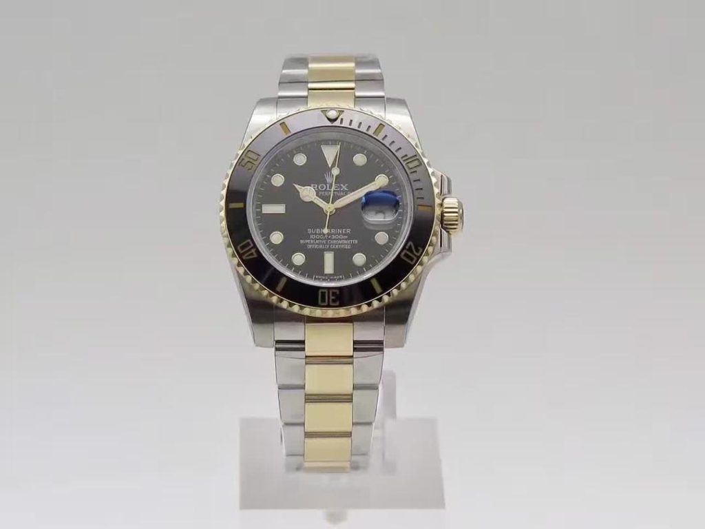 Noob Factory Published New Replica Rolex Submariner 116613 Two Tone Black Watch