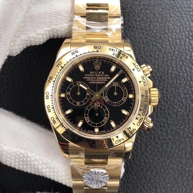 AR Factory V2 Edition Replica Rolex Daytona 116508 Yellow Gold Watch with Clone 4130 Movement