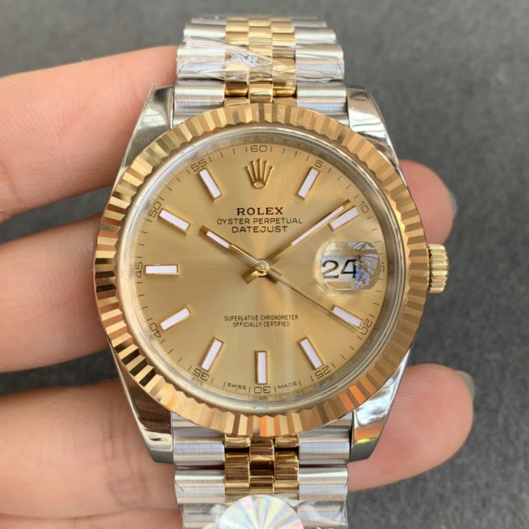 AR Factory Published Two Golden 41mm Datejust Rolex Watches